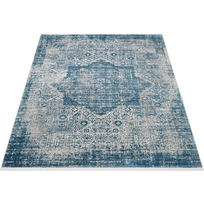 Teppich OCI DIE TEPPICHMARKE COLOUR MEDI Teppiche Gr. B/L: 120 cm x 170 cm, 8 mm, 1 St., blau Esszimmerteppiche