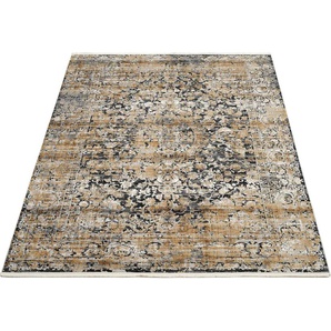 Teppich OCI DIE TEPPICHMARKE IMPRESSION SODA Teppiche Gr. B/L: 120 cm x 180 cm, 8 mm, 1 St., grau (grau, goldfarben) Orientalische Muster