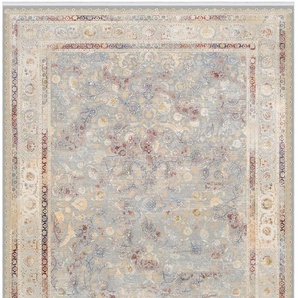 Teppich OCI DIE TEPPICHMARKE MYSTIC LIMITED Teppiche Gr. B/L: 140 cm x 200 cm, 7 mm, 1 St., bunt (grau, multicolor) Esszimmerteppiche florale Muster in 3D-Optik, maschinell gewebt, Viskose