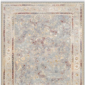 Teppich OCI DIE TEPPICHMARKE MYSTIC LIMITED Teppiche Gr. B/L: 160 cm x 230 cm, 7 mm, 1 St., bunt (grau, multicolor) Esszimmerteppiche florale Muster in 3D-Optik, maschinell gewebt, Viskose