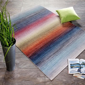 Teppich OCI DIE TEPPICHMARKE Rainbow Stripe Teppiche Gr. B/L: 170 cm x 240 cm, 5 mm, 1 St., bunt (multi) Esszimmerteppiche Besonders weich durch Microfaser, Wohnzimmer