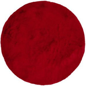 Teppich OCI DIE TEPPICHMARKE ROCKY SOFT Teppiche Gr. Ø 160 cm, 35 mm, 1 St., rot Esszimmerteppiche Kunstfell, weich, kuschelig, maschinell gewebt, waschbar