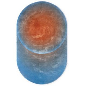 Teppich Optical textil blau orange / Oval - 300 x 180 cm - Pols Potten - Orange