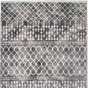 Teppich Oslo 2230, RESITAL The Voice of Carpet, rechteckig, Höhe: 12 mm, Kurzflor, Rauten Muster, mit Fransen