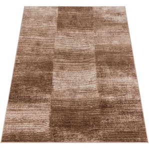 Teppich PACO HOME ECE 917 Teppiche Gr. B/L: 200 cm x 280 cm, 14 mm, 1 St., braun Esszimmerteppiche Kurzflor, modernes Karo Design, melierte Optik