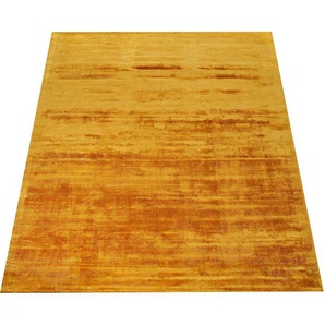Teppich PACO HOME Glori 330 Teppiche Gr. B/L: 120 cm x 170 cm, 9 mm, 1 St., gelb Esszimmerteppiche Handweb, Kurzflor, 100% Viskose, handgewebt, mit leichtem Schimmer