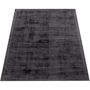 Teppich PACO HOME Glori 330 Teppiche Gr. B/L: 120 cm x 170 cm, 9 mm, 1 St., grau (anthrazit) Esszimmerteppiche Handweb, Kurzflor, 100% Viskose, handgewebt, mit leichtem Schimmer