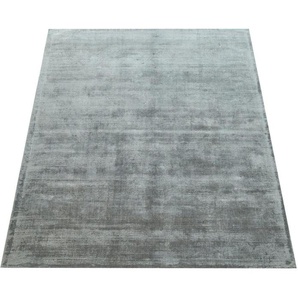 Teppich PACO HOME Glori 330 Teppiche Gr. B/L: 120 cm x 170 cm, 9 mm, 1 St., grau Esszimmerteppiche Handweb, Kurzflor, 100% Viskose, handgewebt, mit leichtem Schimmer