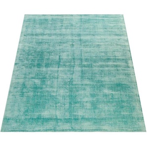 Teppich PACO HOME Glori 330 Teppiche Gr. B/L: 120 cm x 170 cm, 9 mm, 1 St., grün (hellgrün) Esszimmerteppiche Handweb, Kurzflor, 100% Viskose, handgewebt, mit leichtem Schimmer