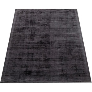 Teppich PACO HOME Glori 330 Teppiche Gr. B/L: 160 cm x 230 cm, 9 mm, 1 St., grau (anthrazit) Esszimmerteppiche Handweb, Kurzflor, 100% Viskose, handgewebt, mit leichtem Schimmer