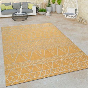 Teppich PACO HOME Illusion 321 Teppiche Gr. B/L: 240 cm x 340 cm, 5 mm, 1 St., gelb Esszimmerteppiche Flachgewebe, modernes Design, In- und Outdoor geeignet, UV-beständig