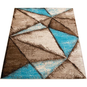 Teppich PACO HOME Metro 164 Teppiche Gr. B/L: 200 cm x 280 cm, 12 mm, 1 St., braun Esszimmerteppiche Kurzflor, modernes geometrisches Design