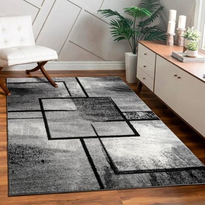 Teppich PACO HOME Mondial 107 Teppiche Gr. B/L: 240 cm x 340 cm, 13 mm, 1 St., grau Esszimmerteppiche Kurzflor, modernes abstraktes Design