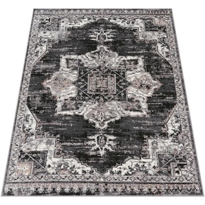 Teppich PACO HOME Pescara 334 Teppiche Gr. B/L: 200 cm x 280 cm, 12 mm, 1 St., schwarz Orientalische Muster
