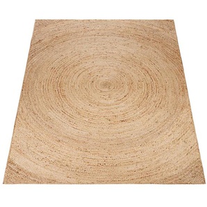 Teppich PACO HOME Skive 687 Teppiche Gr. B/L: 120 cm x 170 cm, 13 mm, 1 St., beige (natur) Juteteppiche handgeflochten, Kreis Muster, Naturfaser, auch als Läufer