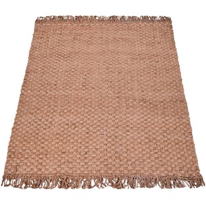 Teppich PACO HOME Skive 688 Teppiche Gr. B/L: 80 cm x 150 cm, 13 mm, 1 St., beige (natur) Juteteppiche Wendeteppich, handgeflochten, Naturfaser, Boho-Style, auch als Läufer