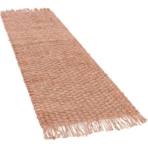 Teppich PACO HOME Skive 688 Teppiche Gr. B/L: 80 cm x 250 cm, 13 mm, 1 St., beige (natur) Juteteppiche Wendeteppich, handgeflochten, Naturfaser, Boho-Style, auch als Läufer