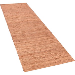 Teppich PACO HOME Skive 689 Teppiche Gr. B/L: 80 cm x 250 cm, 13 mm, 1 St., beige (natur) Juteteppiche Wendeteppich, handgeflochten, Naturfaser, Boho-Style, auch als Läufer