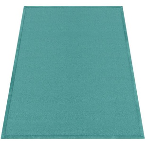 Teppich PACO HOME Tatami 475 Teppiche Gr. B/L: 200 cm x 280 cm, 24 mm, 1 St., blau Esszimmerteppiche Kurzflor, Uni-Farben, mit Memory Foam, waschbar