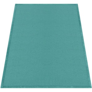 Teppich PACO HOME Tatami 475 Teppiche Gr. B/L: 200 cm x 350 cm, 24 mm, 1 St., blau Esszimmerteppiche Kurzflor, Uni-Farben, mit Memory Foam, waschbar