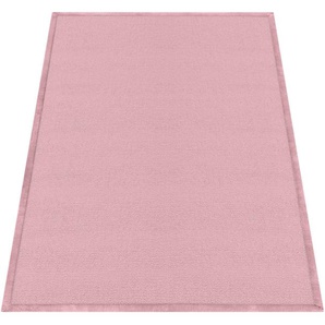 Teppich PACO HOME Tatami 475 Teppiche Gr. B/L: 200 cm x 350 cm, 24 mm, 1 St., pink Esszimmerteppiche Kurzflor, Uni-Farben, mit Memory Foam, waschbar