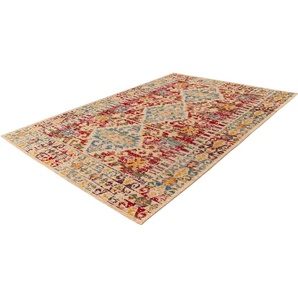 Teppich PADIRO Charme 125 Teppiche Gr. B/L: 120 cm x 180 cm, 5 mm, 1 St., bunt (multi, rot) Baumwollteppiche Chenille Flachgewebe im Vintage Stil