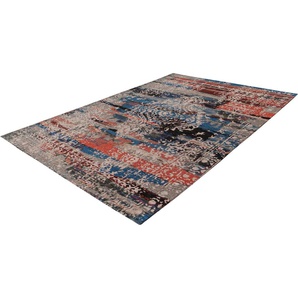 Teppich PADIRO Charme 425 Teppiche Gr. B/L: 200 cm x 290 cm, 5 mm, 1 St., bunt (multi, rot) Baumwollteppiche Chenille Flachgewebe im Vintage Stil