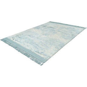 Teppich PADIRO Dolce Vita 125 Teppiche Gr. B/L: 80 cm x 150 cm, 10 mm, 1 St., blau (petrol) Esszimmerteppiche Trendige Verwaschung, Orient-Design