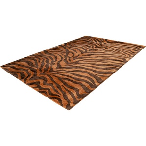 Teppich PADIRO Sinai 125 Teppiche Gr. B/L: 120 cm x 170 cm, 11 mm, 1 St., braun (braun, dunkelbraun) Esszimmerteppiche Viskose