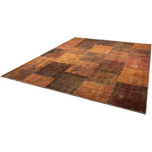 Teppich Patchwork - 296 x 246 cm - mehrfarbig, morgenland, rechteckig, Höhe: 7 mm, Wohnzimmer, Handgeknüpft, Einzelstück mit Zertifikat