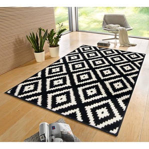 Teppich Raute Schwarz/Schwarz 120 x 170cm Webstoff
