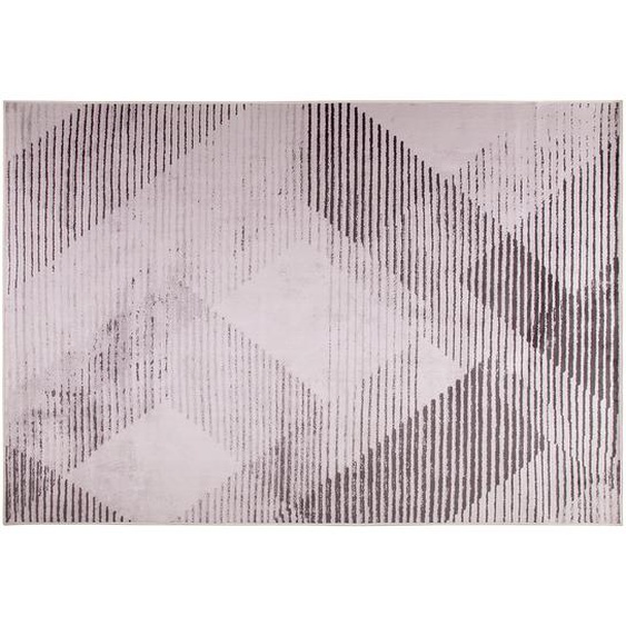 Teppich Rosa Polyester 160 x 230 cm Kurzflor Geometrisches Muster Bedruckt Rechteckig