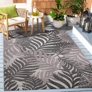 Teppich SANAT Floral Teppiche Gr. B/L: 200 cm x 290 cm, 6 mm, 1 St., grau Esszimmerteppiche In- und Outdoor geeignet, florales Design, Balkon, Terasse