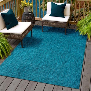 Teppich SANAT Melissa 8000 Teppiche Gr. B/L: 200 cm x 290 cm, 10 mm, 1 St., blau Esszimmerteppiche Kurzflor, In -und Outdoor geeignet, Wohnzimmer