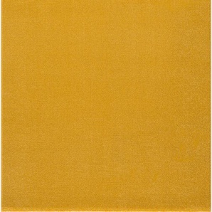 Teppich SANAT Uni Teppiche Gr. B/L: 140 cm x 200 cm, 13 mm, 1 St., gelb Esszimmerteppiche robuster Kurzflorteppich, große Farbauswahl