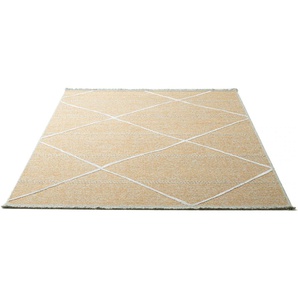 Teppich SANSIBAR Braderup Teppiche Gr. B/L: 200 cm x 290 cm, 2 mm, 1 St., goldfarben Schurwollteppiche