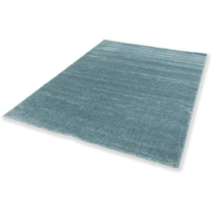 Teppich SCHÖNER WOHNEN-KOLLEKTION Pure 190 Teppiche Gr. B/L: 133 cm x 190 cm, 21 mm, 1 St., blau (türkis) Esszimmerteppiche