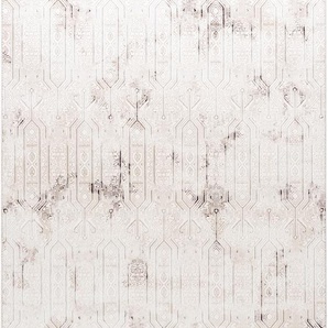 Teppich SEHRAZAT Diamond 7820 Teppiche Gr. B/L: 200 cm x 290 cm, 6 mm, 1 St., beige (creme) Fransenteppich Orientalische Muster Vintage Design,Kurzflor,mit weichem Glanz Garn,mit Fransen