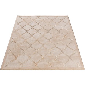 Teppich SEHRAZAT Lara 700 Teppiche Gr. B/L: 160 cm x 230 cm, 10 mm, 1 St., beige Esszimmerteppiche Hoch-Tief-Struktur, mit Glanz, Wohnzimmer
