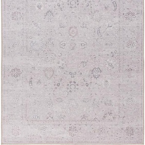 Teppich SEHRAZAT Vintage 3580 Teppiche Gr. B/L: 200 cm x 290 cm, 4 mm, 1 St., grau Esszimmerteppiche Kurzflor, waschbar, Chenille mit Baumwolle, Wohnzimmer