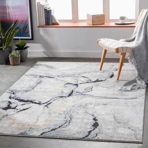 Teppich SURYA Abstract Teppiche Gr. B/L: 160 cm x 220 cm, 10 mm, 1 St., grau Esszimmerteppiche Modern Marmor Design, Wohnzimmerteppich, Schlafzimmer
