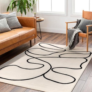 Teppich SURYA Modern Teppiche Gr. B/L: 200 cm x 275 cm, 11 mm, 1 St., weiß Esszimmerteppiche Skandi Design, Modern Boho Kurzflor Wohnzimmerteppich, Schlafzimmer