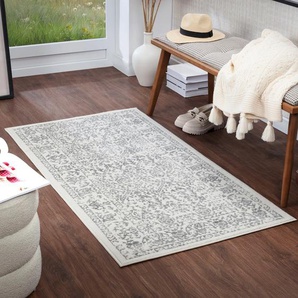 Teppich SURYA Traditional Teppiche Gr. B/L: 200 cm x 275 cm, 8 mm, 1 St., weiß Esszimmerteppiche Boho Kurzflor Orientteppich, Wohnzimmer, Schlafzimmer, Grau