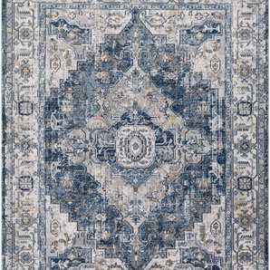 Teppich SURYA Vintage Teppiche Gr. B/L: 200 cm x 275 cm, 10 mm, 1 St., blau Esszimmerteppiche