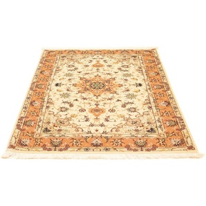 Teppich Täbriz 50 Raj Teppich handgeknüpft beige, morgenland, rechteckig, Höhe: 7 mm, handgeknüpft