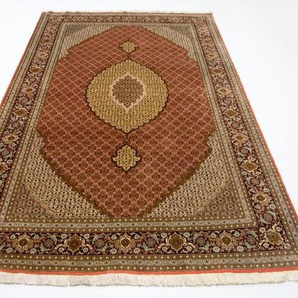 Teppich Täbriz 50 Raj Teppich handgeknüpft orange, morgenland, rechteckig, Höhe: 7 mm, handgeknüpft