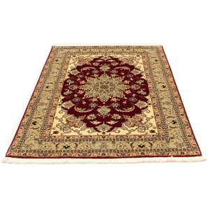 Teppich Täbriz 50 Raj Teppich handgeknüpft rot, morgenland, rechteckig, Höhe: 7 mm, handgeknüpft