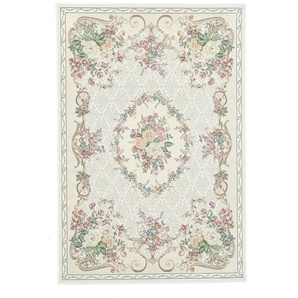 Teppich THEKO Flomi Floral Teppiche Gr. B/L: 120 cm x 180 cm, 3 mm, 1 St., beige Baumwollteppiche gewebt, Blumen Design, ideal im Wohnzimmer & Schlafzimmer