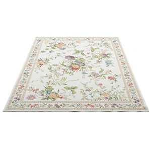 Teppich THEKO Flomi Sagrini Teppiche Gr. B/L: 200 cm x 290 cm, 4 mm, 1 St., beige (creme) Baumwollteppiche Flachgewebe, Pastell-Farben, Blumen Design