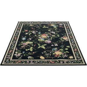 Teppich THEKO Flomi Sagrini Teppiche Gr. B/L: 200 cm x 290 cm, 4 mm, 1 St., schwarz Baumwollteppiche